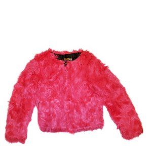 FAUX FUR HOT PINK COAT - Size Large